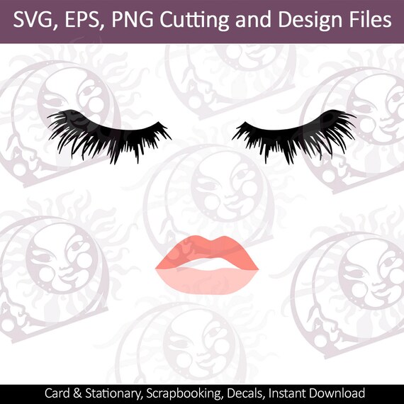 Download Eyelashes Girl SVG Lips Lashes SVG Eyelashes Lips SVG | Etsy