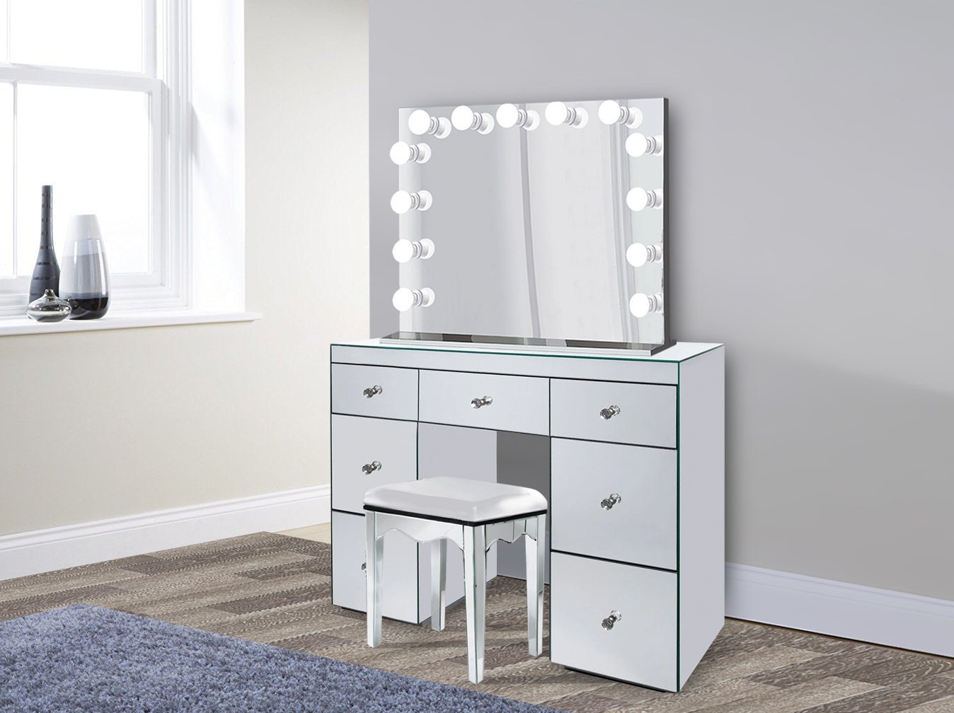 Glam Makeup Vanity Set Includes Glam Hollywood Mirror Makeup Etsy