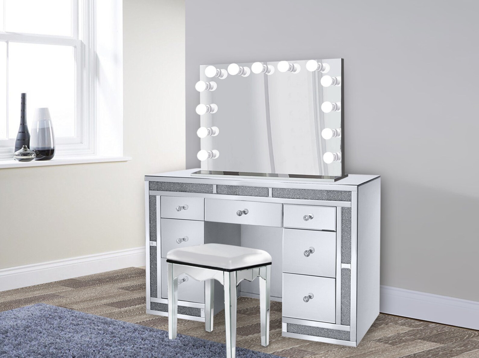 Glam Makeup Vanity Set Includes Glam Hollywood Mirror Makeup Etsy