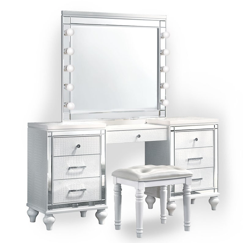 Glam Faux Leather Makeup Vanity Set Includes Glam Hollywood Etsy