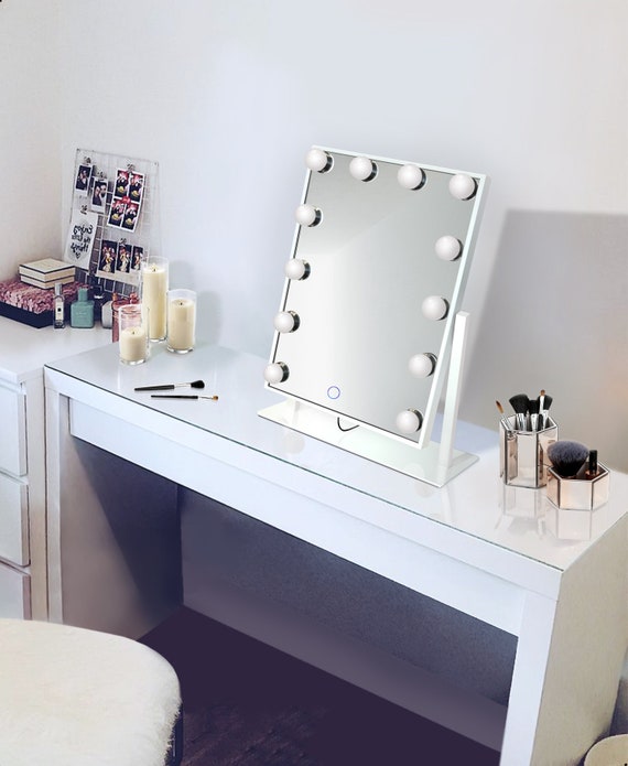 Dimmable Mini Hollywood Mirror Portable Led Vanity Makeup Table Top Plug In