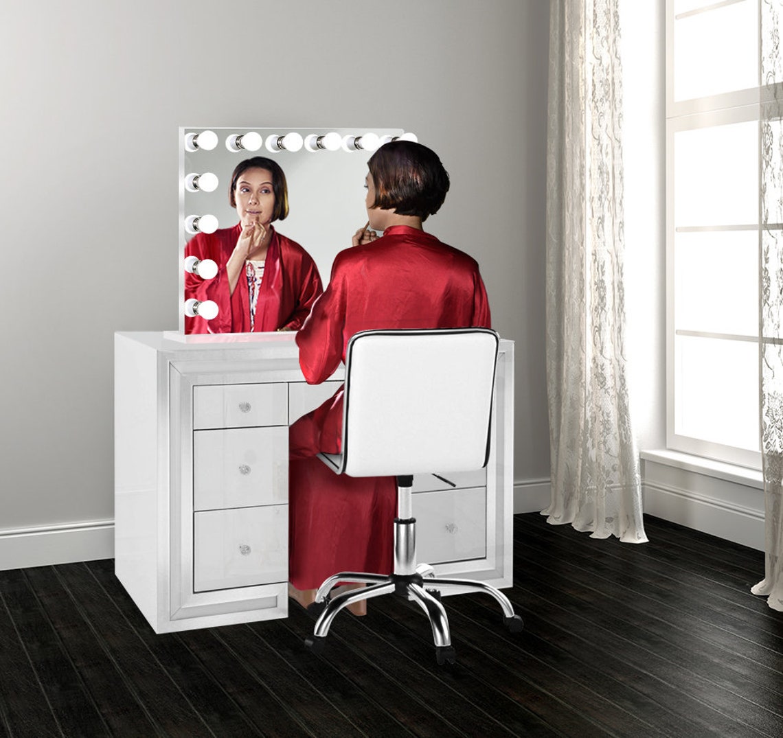 Glam Makeup Vanity Set Includes Glam Hollywood Mirror Makeup Etsy