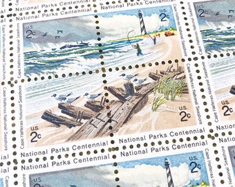 20 Vintage Cape Hatteras Seashore Stamps: National Parks Centennial, 2 Cents