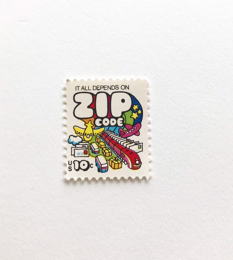 10 Unused Vintage Zip Code US Postage Stamps / 10 Cents / Etsy
