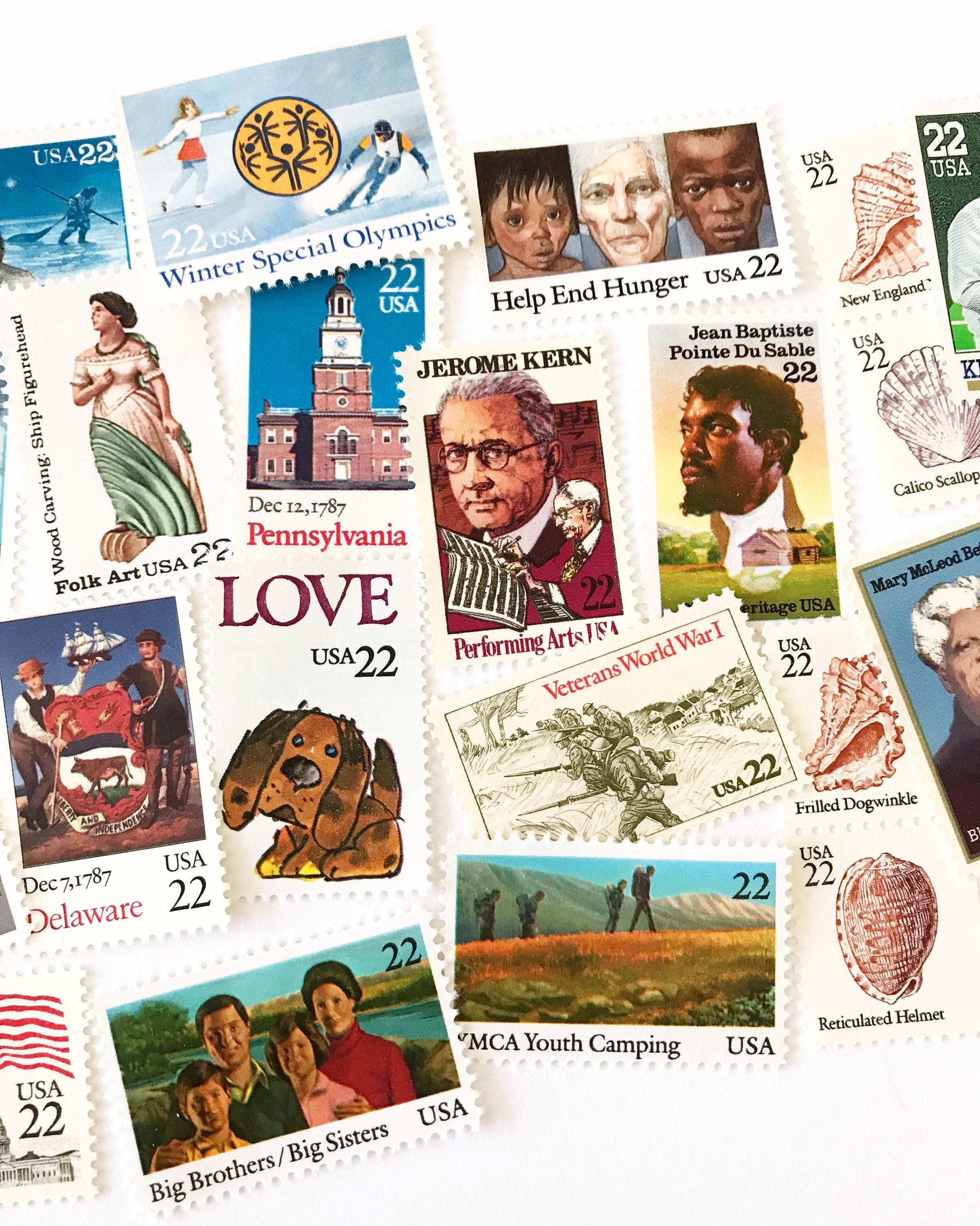 Unused Vintage 22 cent Postage Stamps Collection of 22 cents Etsy