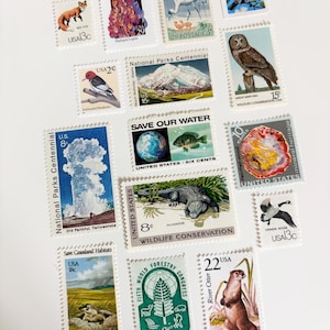 82 cents Nature & Animal Wedding Vintage Postage Stamps - Mail 5 letters 1oz. rate image 6