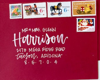 Vintage Christmas Stamps Set, Unused Mint Condition, 1 oz. Rate (25 Stamps)
