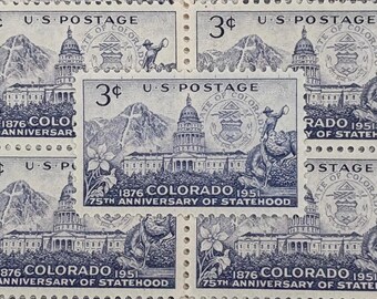 10 Unused Vintage Colorado US Postage Stamps / 3 cents / Scott 1001 / Colorado Wedding Postage Stamps