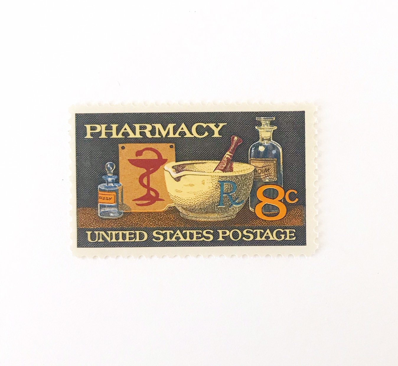 10 Unused Vintage Pharmacy US Postage Stamps / Pharmacist Etsy