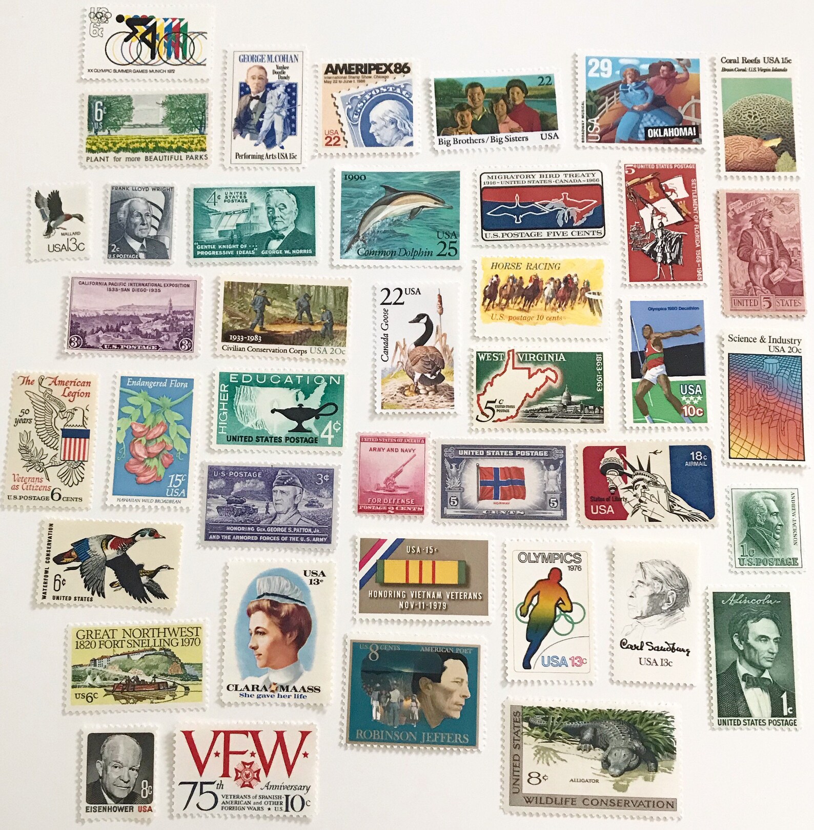 100 Unused Postage US Stamps Vintage / Collection of Curated Etsy