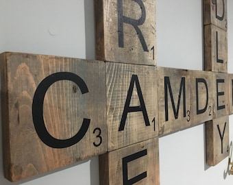 Large Scrabble tiles, wall art 5.5" x 5.5"