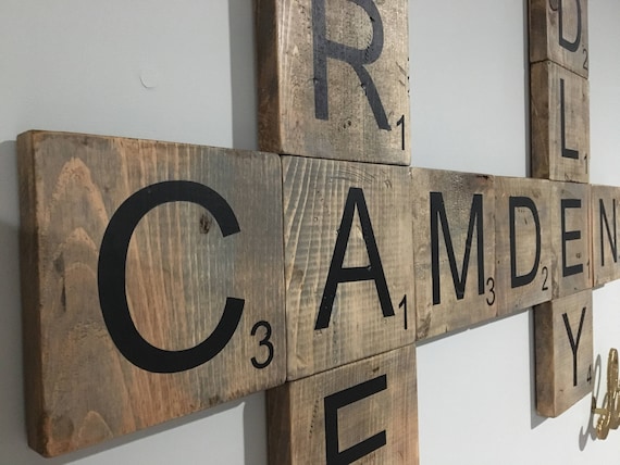 Large Scrabble tiles, wall art 5.5" x 5.5"