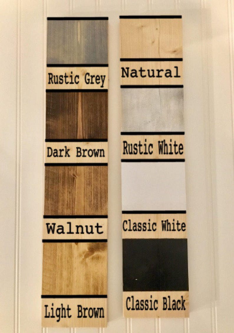 Puede incluir: Carta de colores de tinte para madera con ocho colores de tinte para madera diferentes. Los colores son: Gris r&uacute;stico, Marr&oacute;n oscuro, Nogal, Marr&oacute;n claro, Natural, Blanco r&uacute;stico, Blanco cl&aacute;sico y Negro cl&aacute;sico.