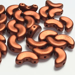 Arco Beads 3 holes Bronze Red Matte 30pc 5x10mm