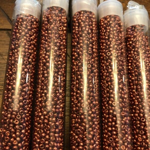 MIYUKI 11/0 Galvanized Dark Berry Seed Beads 20 grams Tube.