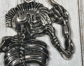 Punk Skull Charm . Punk Skeleton Pendant