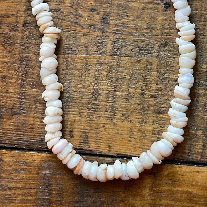 thumbnail image 2 of 17" Purple Puka Shell Choker Necklace – Surfer Beach Holiday Gift, Hippy Style 2 of 3