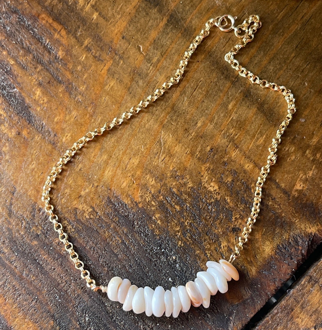 Pasta Shells Chain Pastel Puka Shells Rolo Chain Anklet 18k GF | Gold Chain Hawaiian ...