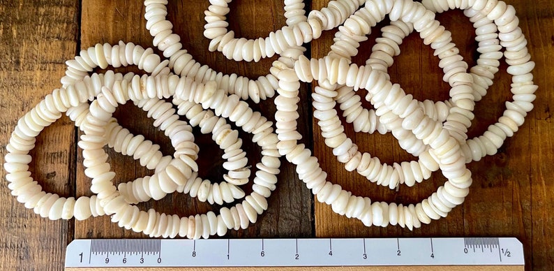 Hawaii Puka Shell Stretch Bracelet, REAL Surf Tumbled Puka Shells Bracelet 7 inch image 2