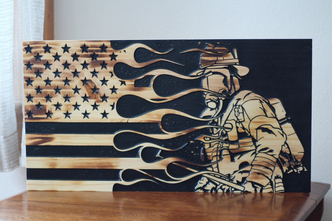 American Flag, Fireman - Etsy