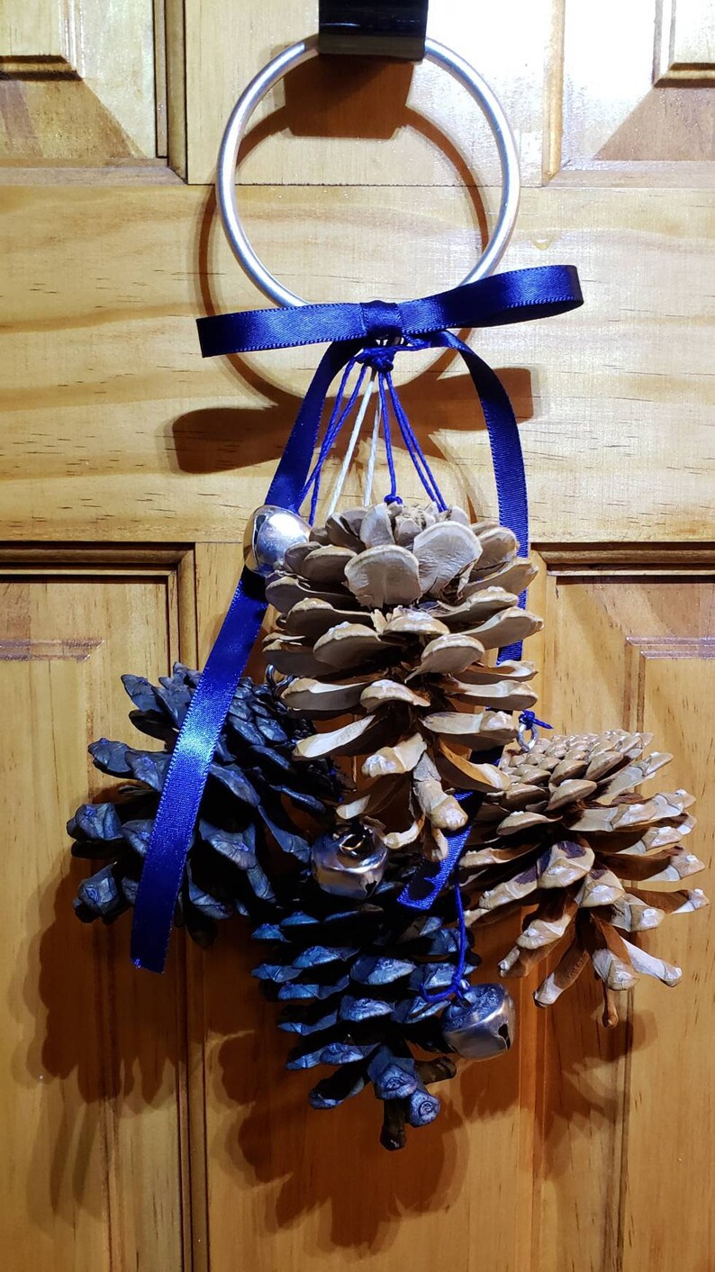 Rustic Pinecone Door Hanger Witches Bells Door Bell Etsy