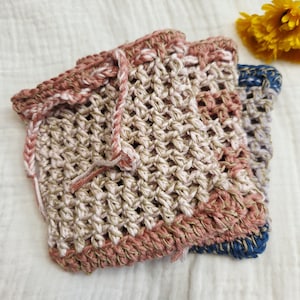 Crochet Soap Saver Bag | Bamboo Cotton Hemp Blend, Exfoliating, Zero Waste Skincare (5" x 5")