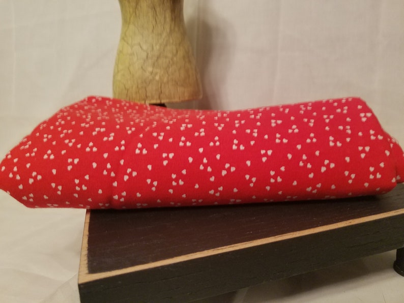 Vintage Heart Fabric 1 34 Yards Red Fabric with White Hearts Sewing Project Yardage Cotton Valentine/'s Day