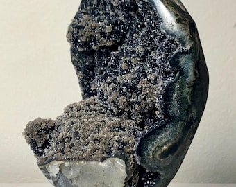 Druzy Black Galaxy Amethyst on base | Uruguay