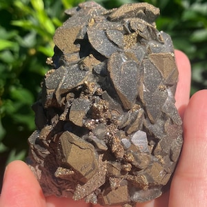 iridescent Chalcopyrite and Calcite | China