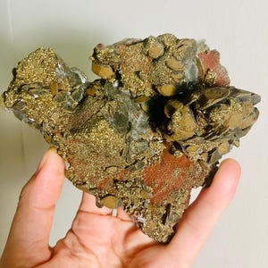 Iridescent Chalcopyrite and Calcite Specimen | China