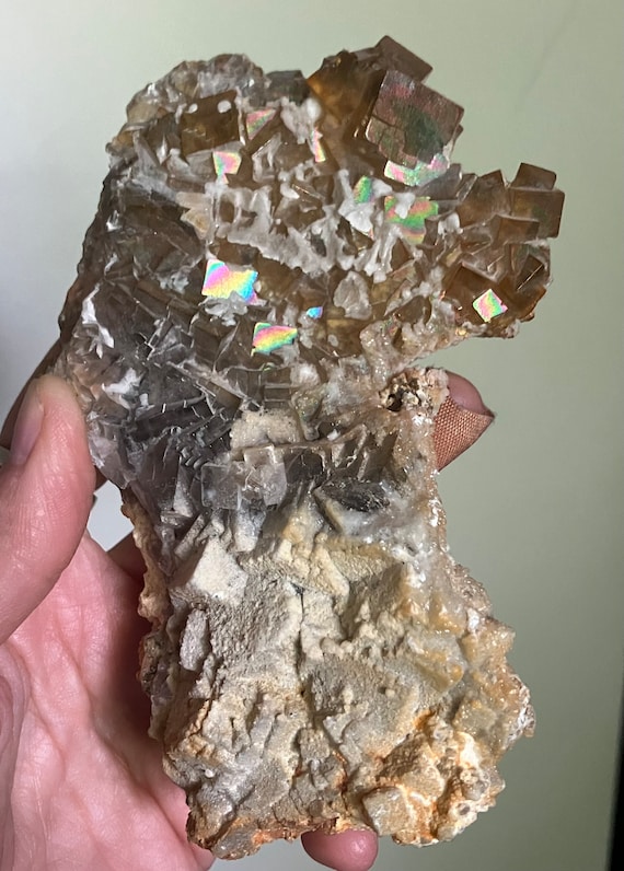 Iridescent Fluorite Cluster: Loralai District, Pakistan