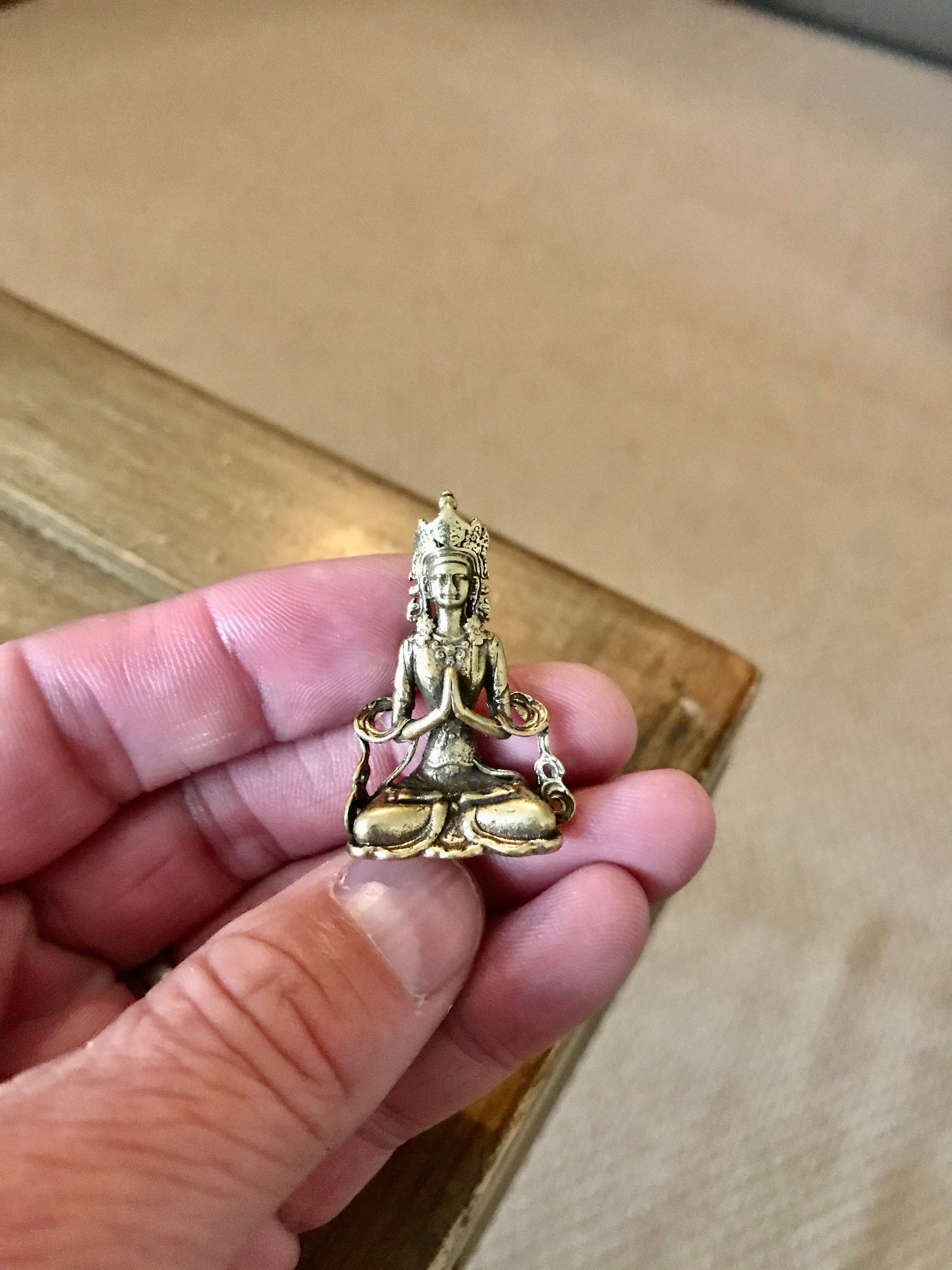 Small Ornate Buddha Statue. Intricate Metal Ornament of Etsy