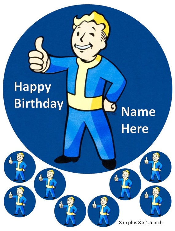 Vault Boy Cake And Cupcake Toppers Fallout Gaming Xbox Etsy - roblox cake and cupcake toppers gaming xbox ps4 pc gaming etsy