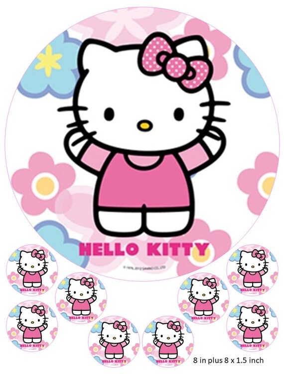 Hello Kitty Cake And Cupcake Toppers Cat Birthday Kuromi Etsy - roblox cake and cupcake toppers gaming xbox ps4 pc gaming etsy