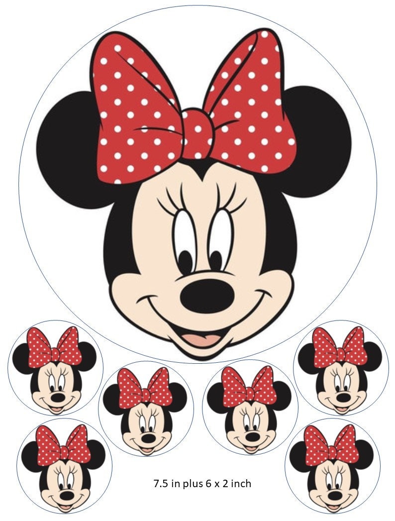 Mickey Minnie Mouse Red Birthday Precut Edible 7 5 Inch Cake