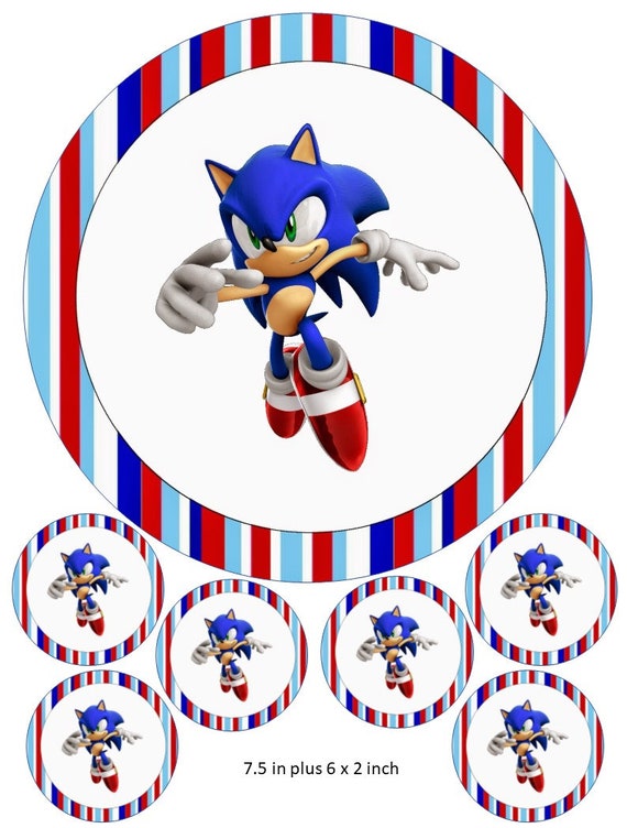 Sonic The Hedgehog Cake And Cupcake Toppers Gaming Etsy - roblox assassin value list spreadsheet roblox free black shirt