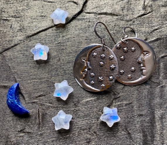 Moon and Stars Sterling Earrings - image 4