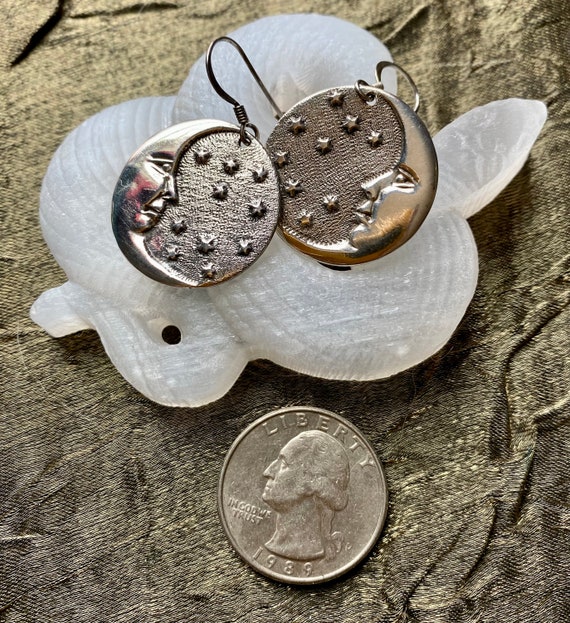 Moon and Stars Sterling Earrings - image 7