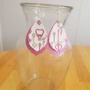 Moon Guardian Faux Leather Earrings