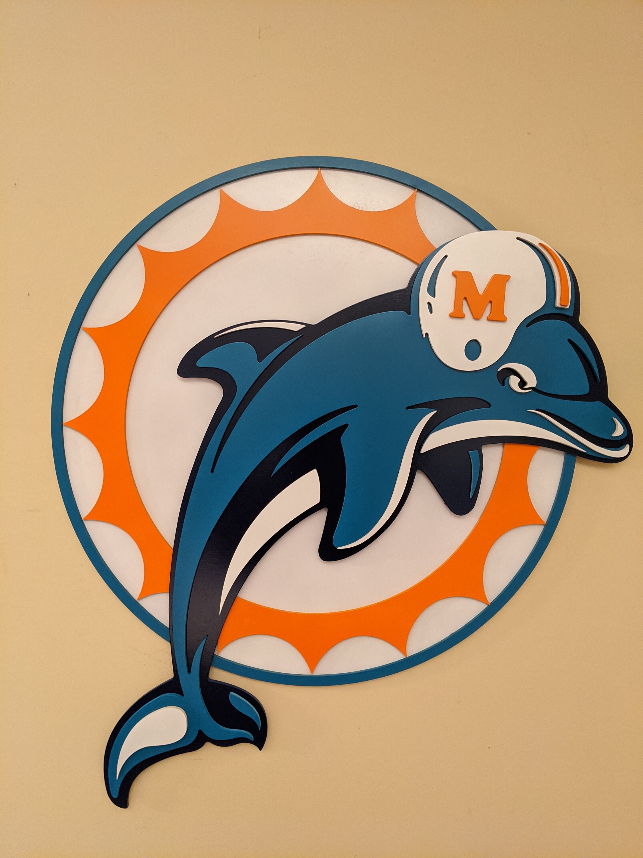 miami dolphins 3d foam logo sign miami dolphins 3d foam logo sign