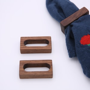 Modern Wooden Napkin Ring in walnut, cherry or maple. Personalization available. Great for housewarming gifts, Dinner parties & dining decor