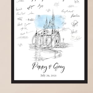 Disney World Castle Guestbook Print, Cinderella Guest Book, Fairytale, Disney themed, Wedding, Bridal Shower, Birthday Alternative Sign-in