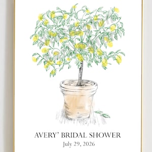 Lemon Tree Wedding Guest Book Alternate, Thumbprint Print, Fingerprint, Rustic Guestbook, Wedding, Bridal Shower, Baby Shower, Birthday
