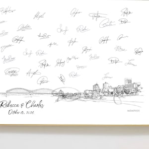 Alternative Guest Book Memphis Skyline, Wedding Guestbook, Guest Book Alternative, Custom, Guest Book ideas, Wedding Sign-in, Unique