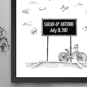 Bikes and Sign Guest Book Print, Bicycles Guest Book, Bridal Shower, Wedding, Custom, Alternative Guest Book, Rustic Wedding, Wedding Sign