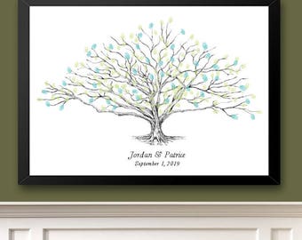 Mr /& Mrs thumbprint guest book poster Bridal shower gift Engagement gift Digital file printable Ring fingerprint guestbook alternative