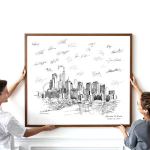 Wedding Guestbook Philadelphia Guest Book, Retirement Gift, Custom Guestbook Alternative Wedding Sign-in, Unique Guest Book ideas