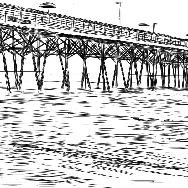 Myrtle Beach Skyline Guestbook Print Guest Book Bridal | Etsy