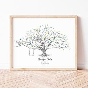 Unique Guest Book Alternate, Thumbprint Tree, Swing and Heart Low Oak, Rustic Guestbook, Bridal Shower, Family Reunion, Guest Book Tree