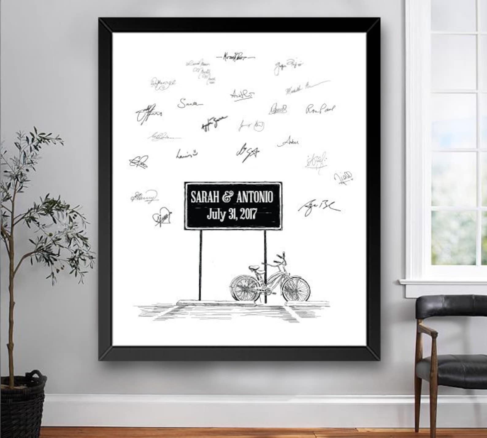 Bikes and Sign Guest Book Print Bicycles Guest Book Bridal - Etsy